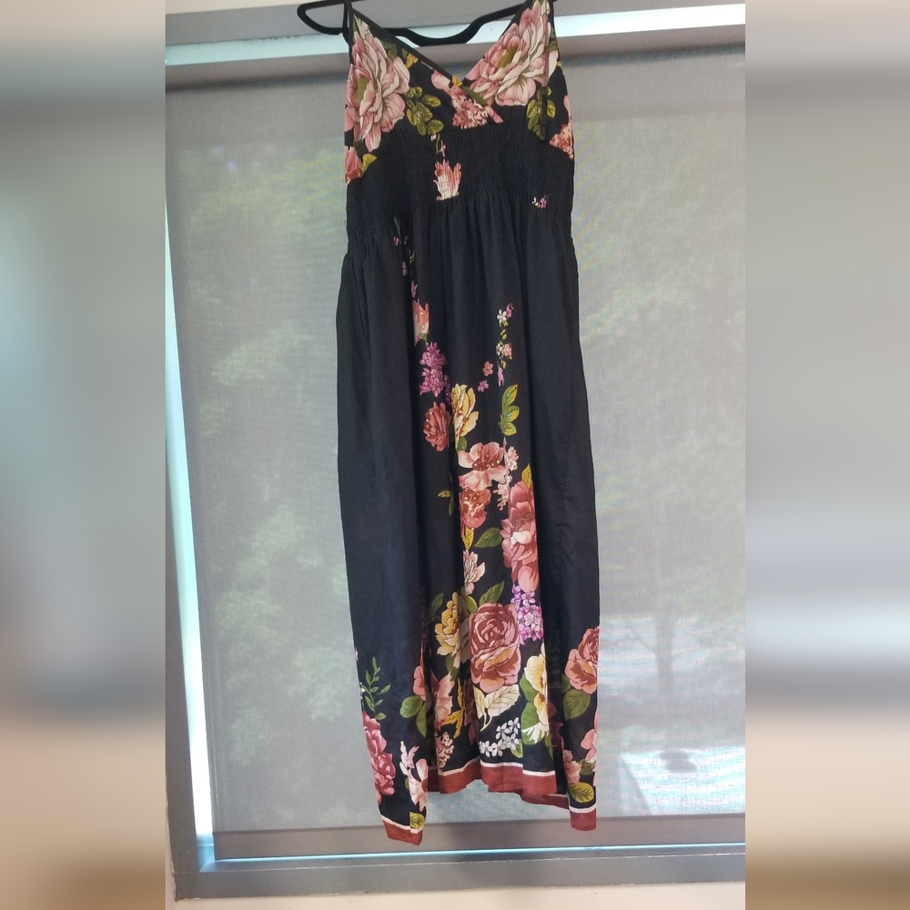 Apple Black and Pink Floral Summer Dress.